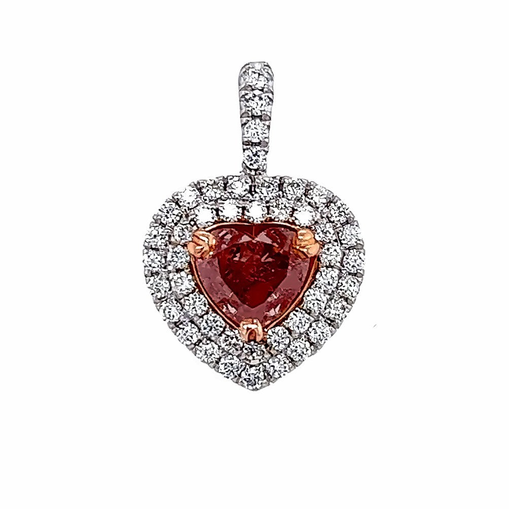 Heart Fancy Orangey Pink Natural Diamond 1.03ct loose diamond