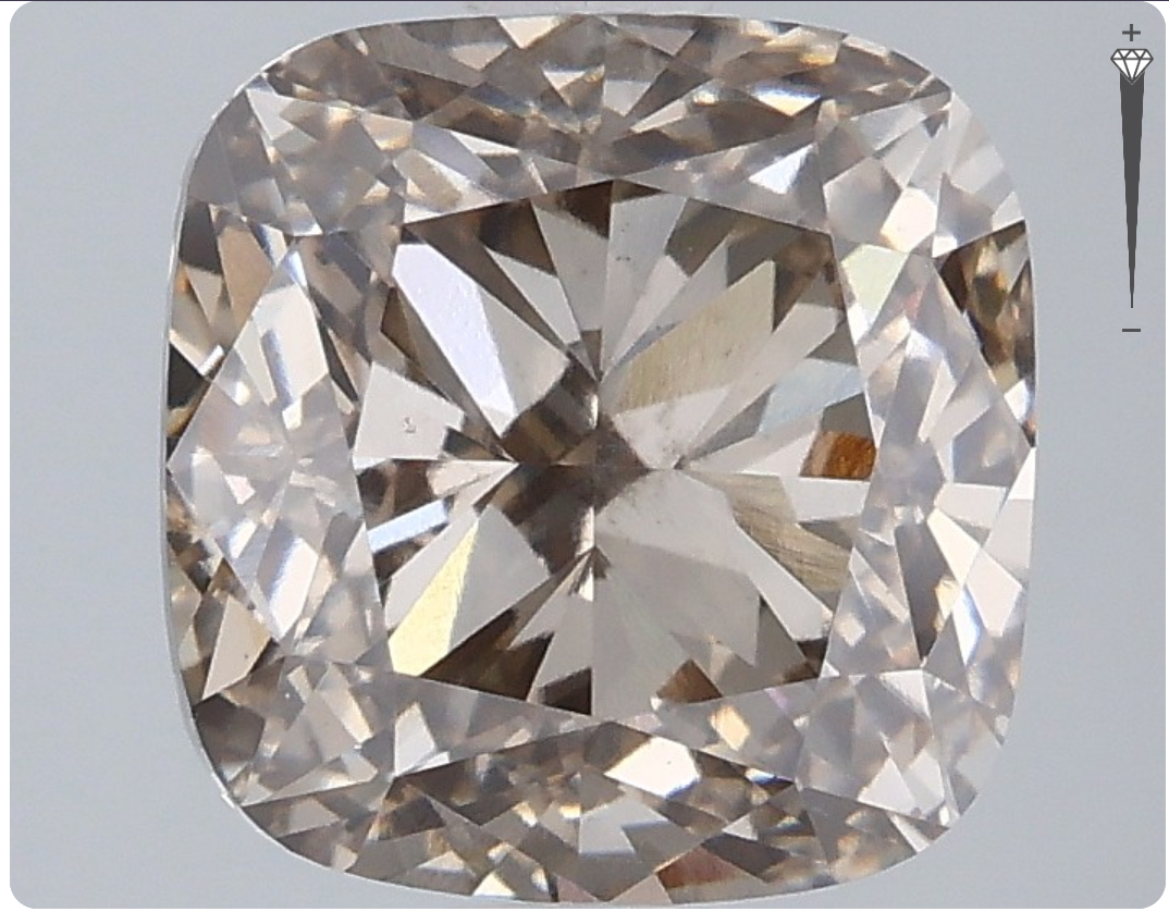 Cushion Champagne Lab-grown Diamond 3.02ct VS2 loose diamond