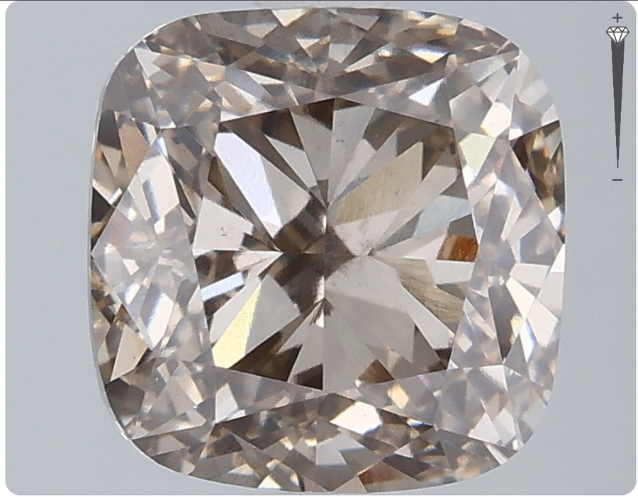Cushion Champagne Lab-grown Diamond 3.02ct VS2 loose diamond