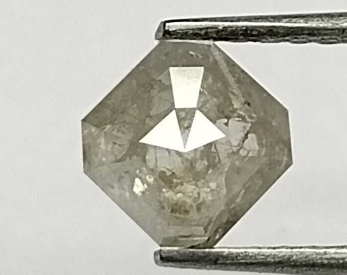 Asscher Gray Natural Diamond 0.62ct I3 loose diamond