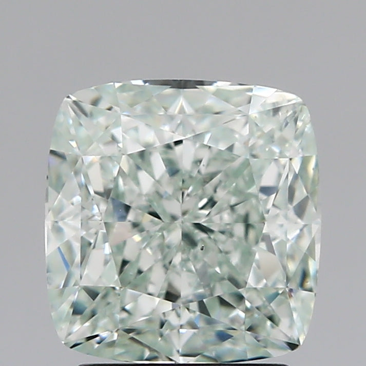 Cushion Light Greenish Blue Natural Diamond 2.9ct SI1 loose diamond