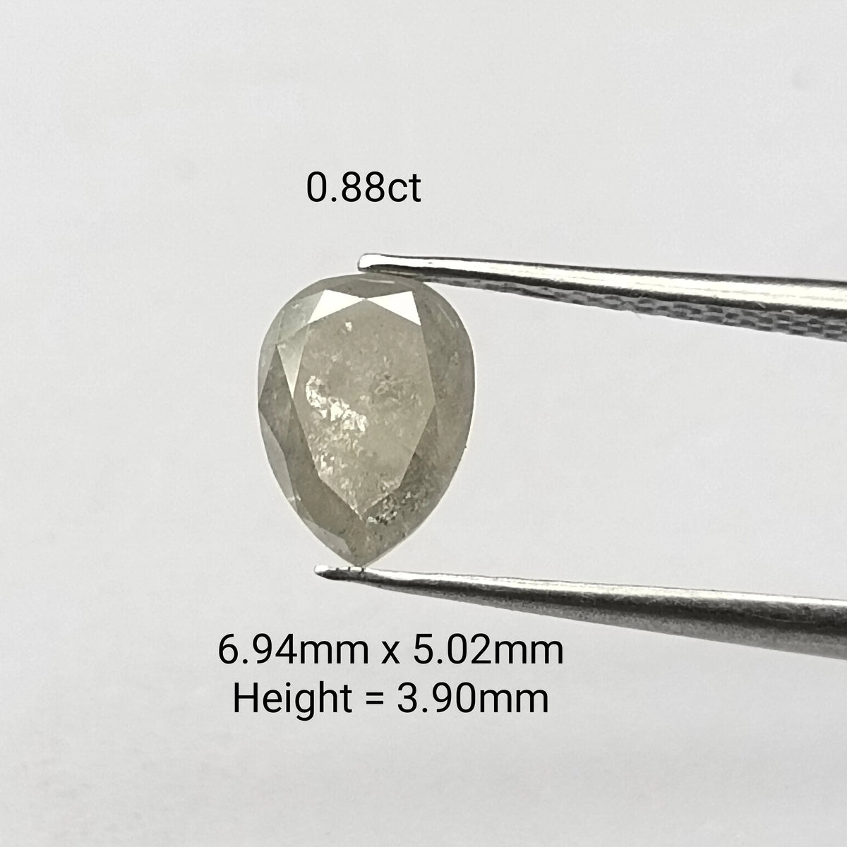Pear Salt And Pepper Natural Diamond 0.88ct I3 loose diamond
