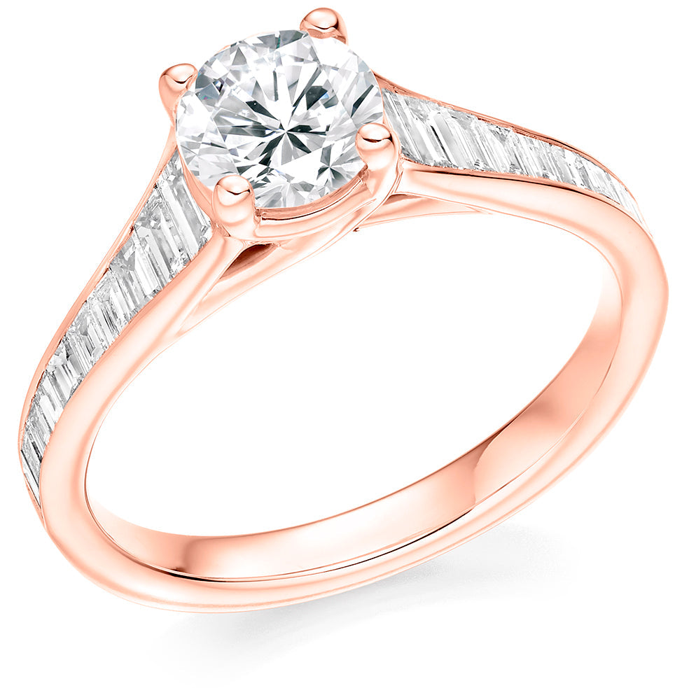 Channel-Set Solitaire Round Brilliant Engagement Ring 1.6ct in Rose Gold