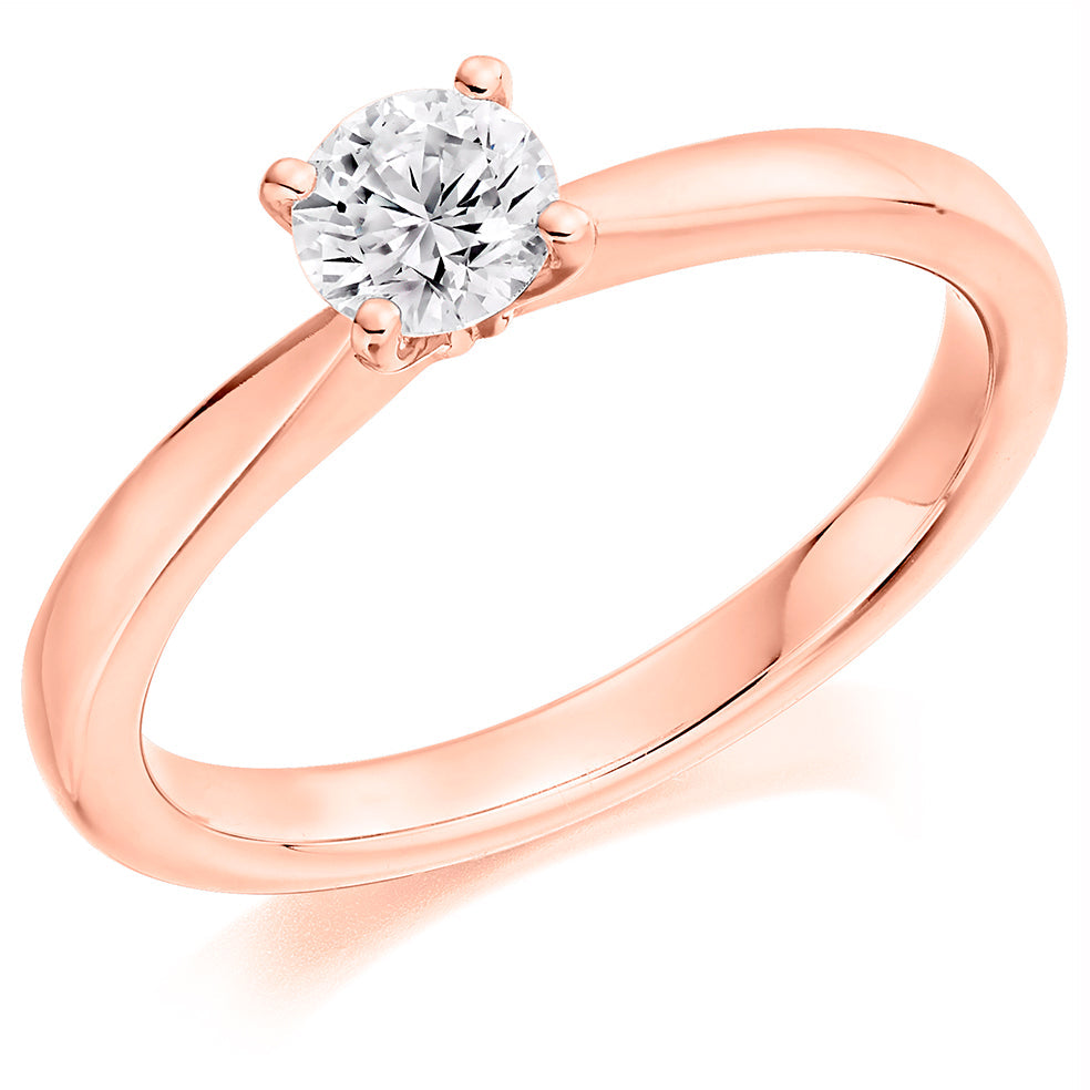 Solitaire Round Brilliant Engagement Ring 0.4ct in Rose Gold