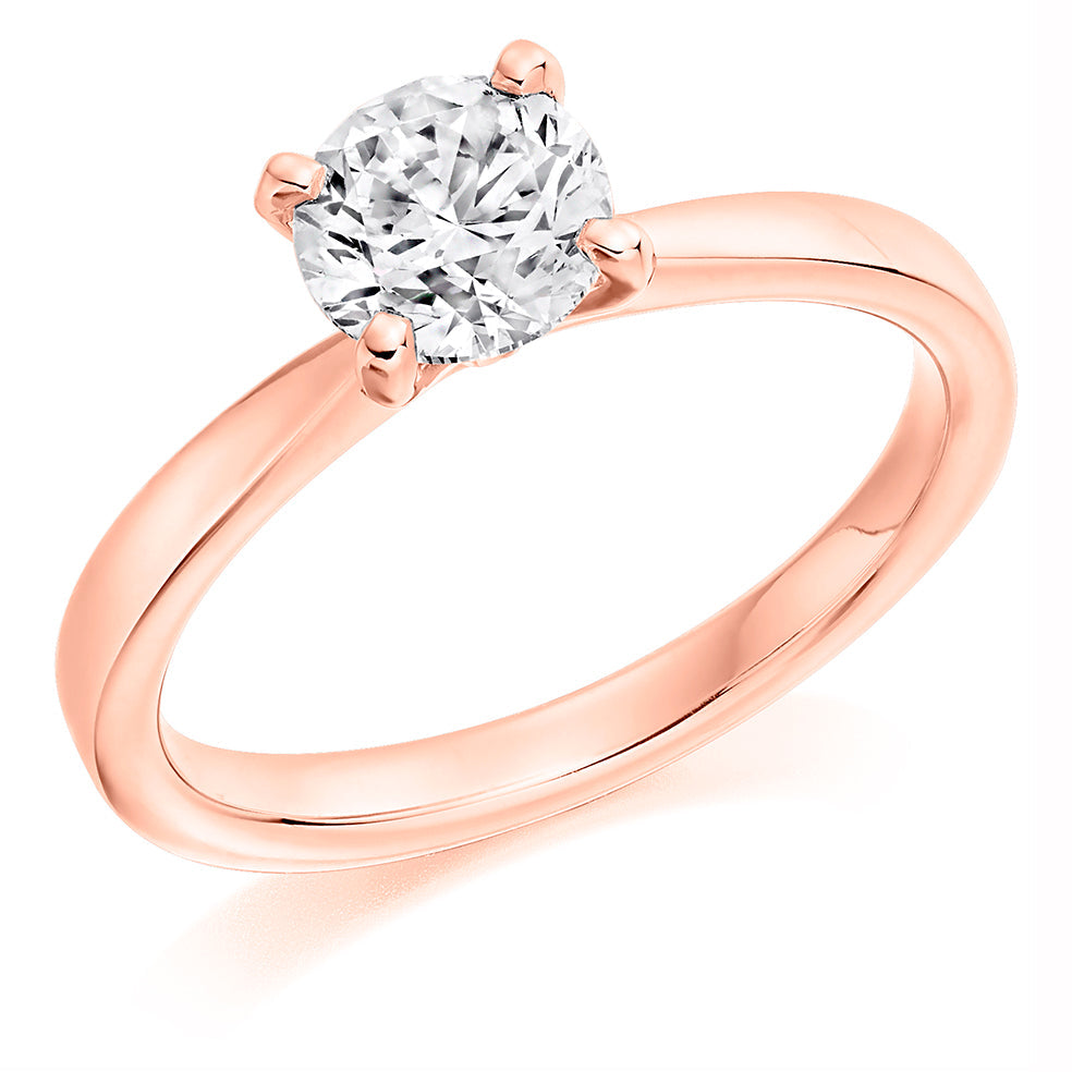 Traditional Solitaire Round Brilliant Engagement Ring 1.0ct in Rose Gold