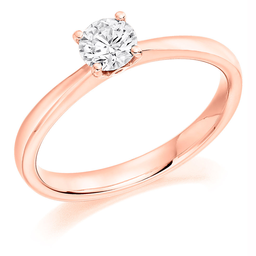 Classic Solitaire Round Brilliant Engagement Ring 0.4ct total in Rose Gold