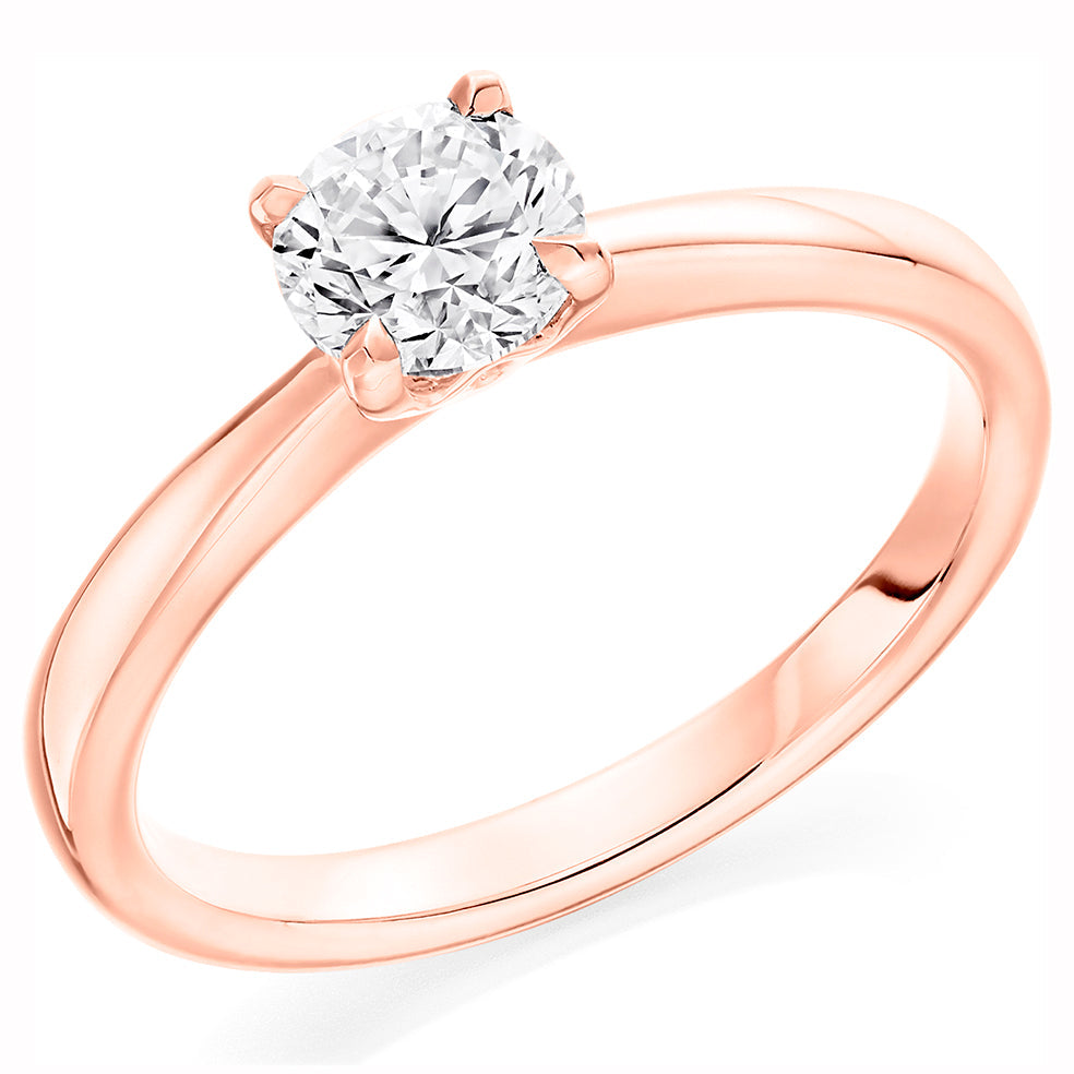 Classic Solitaire Round Brilliant Engagement Ring 1.0ct in Rose Gold