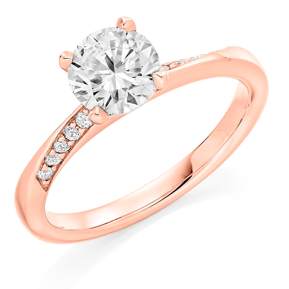 Grain-Set Solitaire Round Brilliant Engagement Ring 1.13ct in Rose Gold
