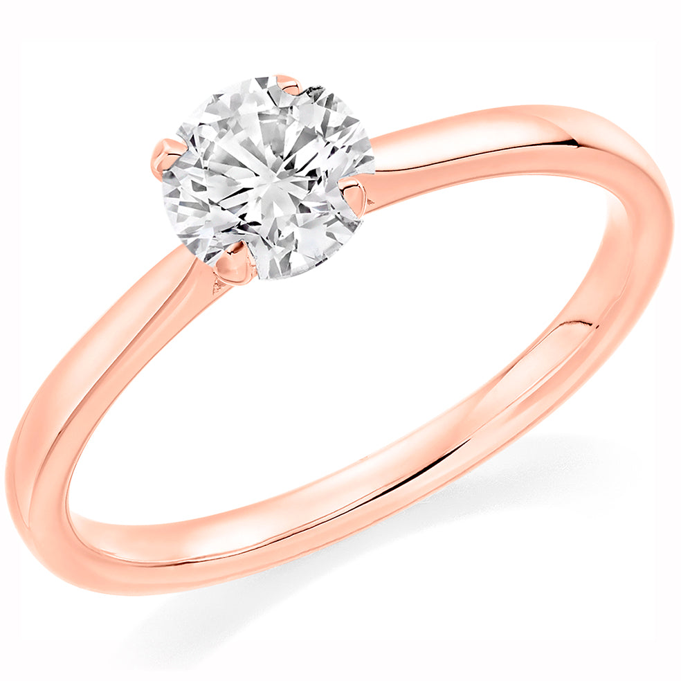 Solitaire Round Brilliant Engagement Ring, 1.0ct in Rose Gold