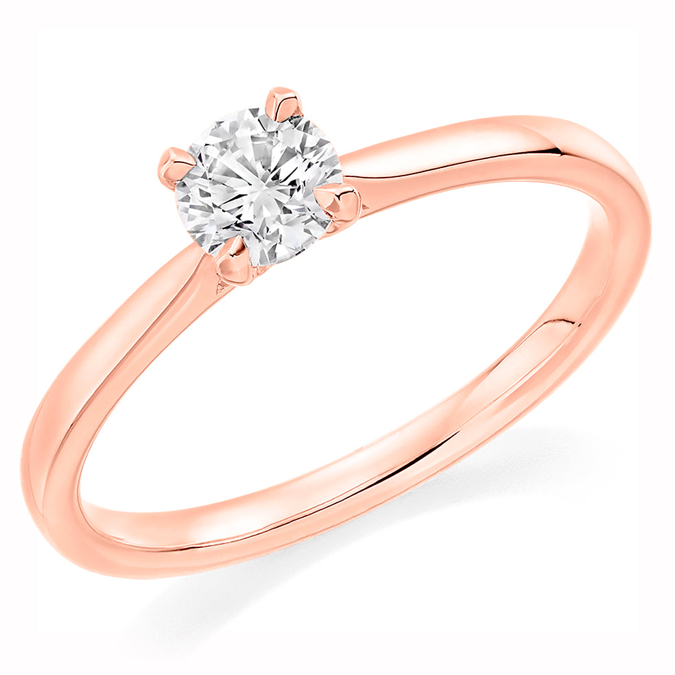 Solitaire Round Brilliant Engagement Ring 0.33ct in Rose Gold