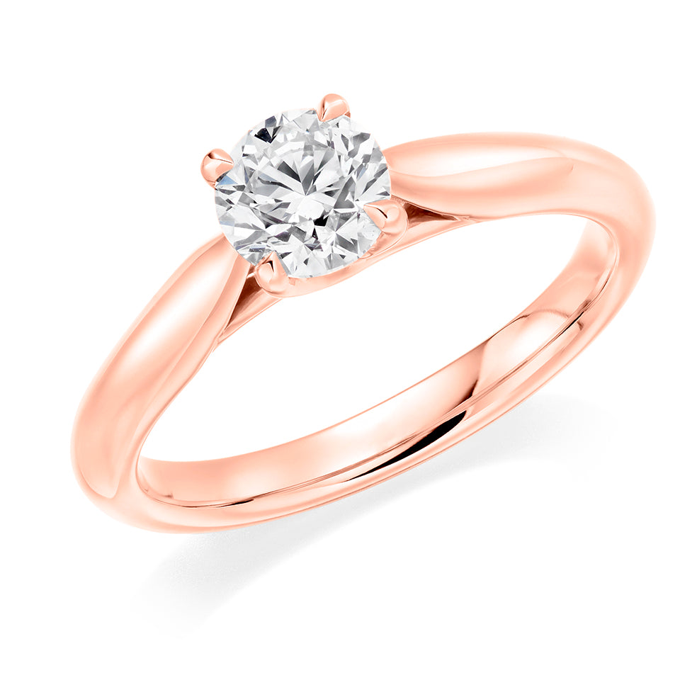 Traditional Solitaire Round Brilliant Engagement Ring 0.75ct in Rose Gold
