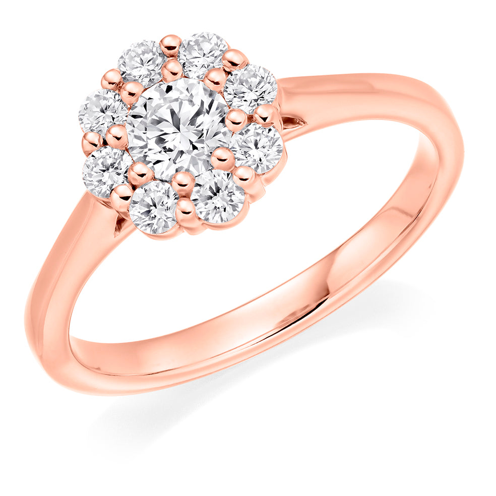 Quiet Halo Round Brilliant Engagement Ring in Rose Gold
