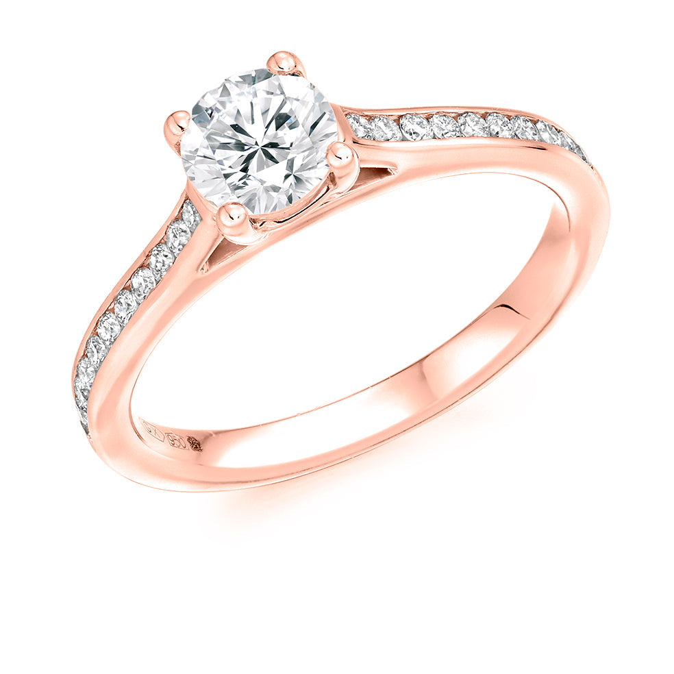 Channel-Set Solitaire Round Brilliant Engagement Ring 1.0ct in Rose Gold