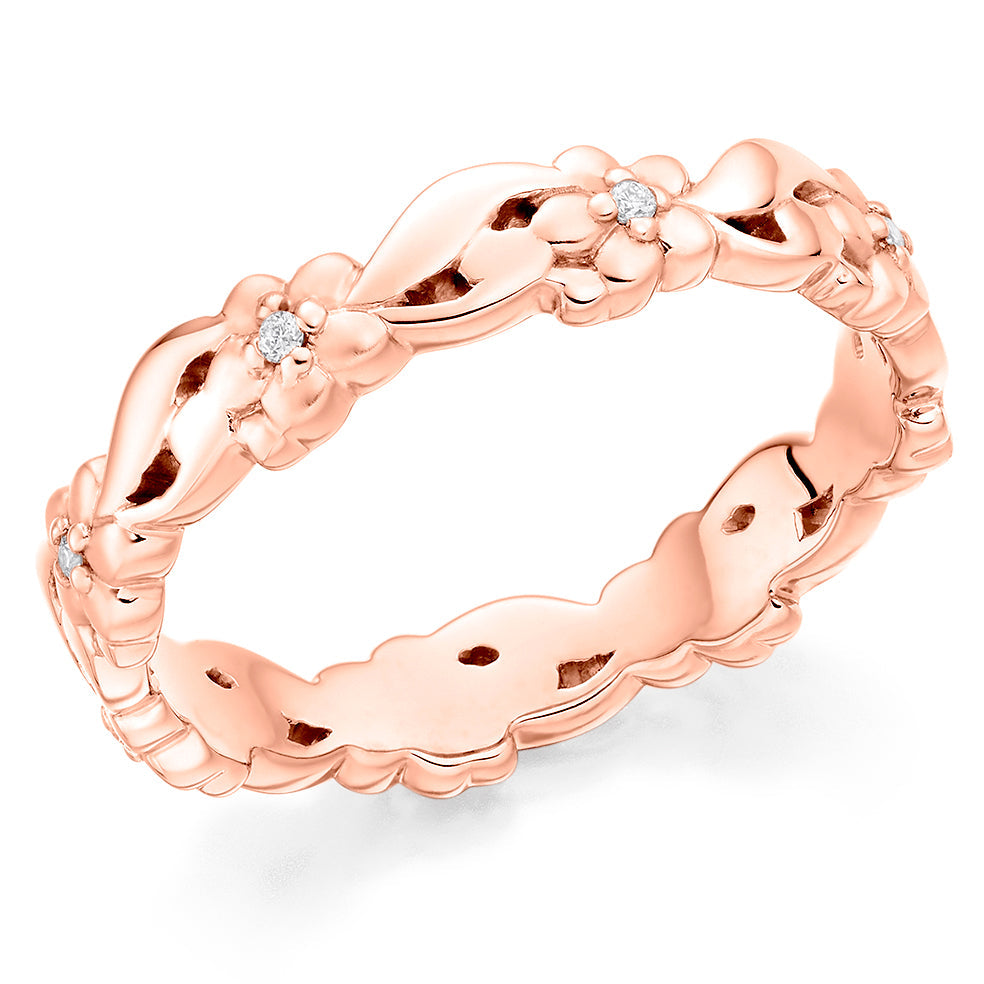 Claw-Set Full Eternity Ring, 0.05ct total in Rose Gold