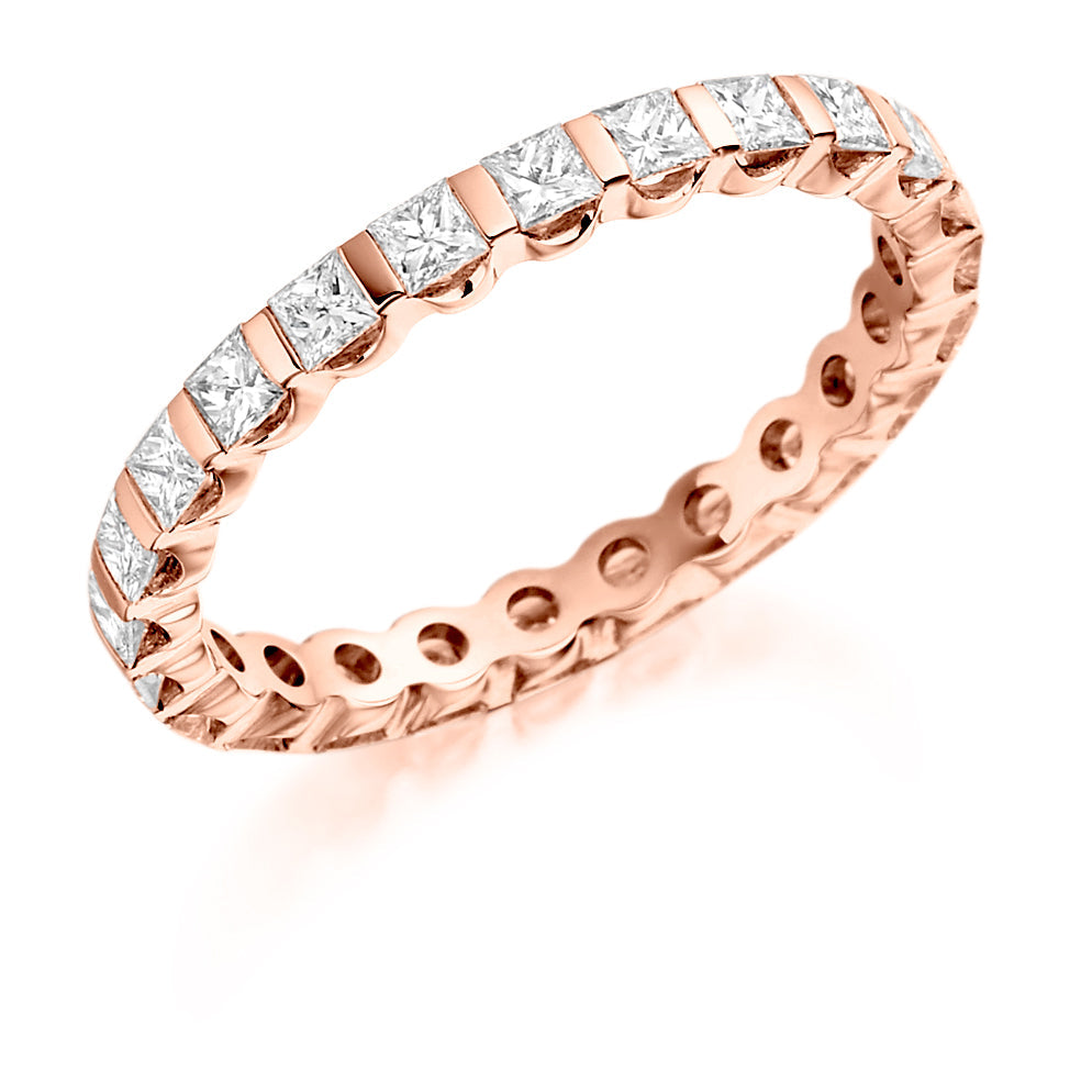 Bar-Set Full Eternity Ring, 1.05ct total in Rose Gold
