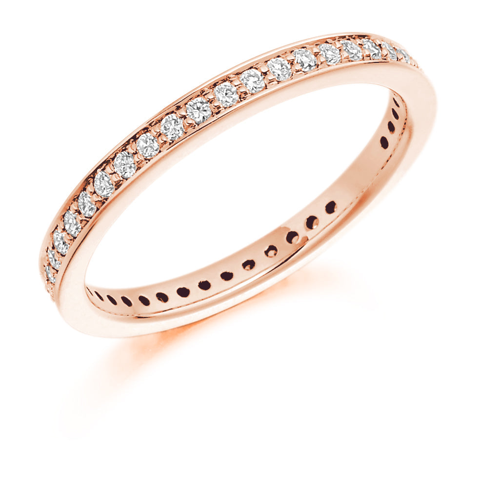 Grain-Set Diamond Full Eternity Ring B, 0.4ct in Rose Gold