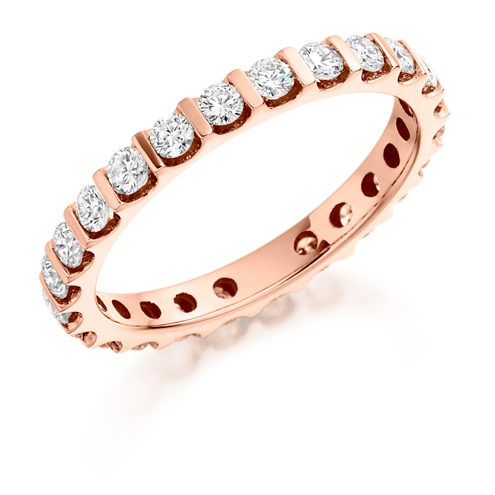 Bar-Set Full Eternity Ring, 1.0ct total (FET1031) in Rose Gold