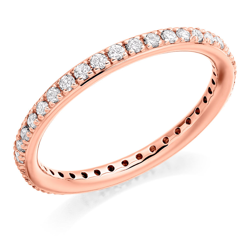 Claw-Set Full Eternity Ring, 0.5ct total in Rose Gold