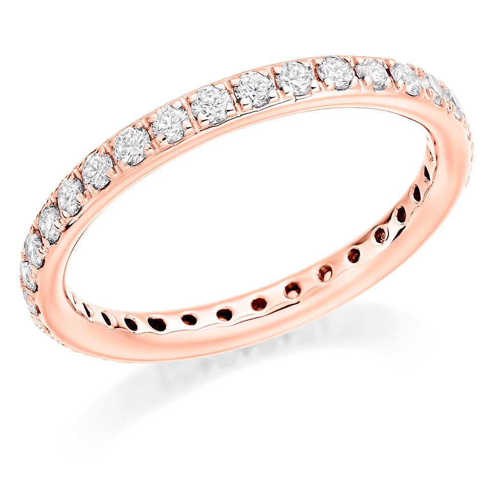 Claw-Set Full Eternity Ring, 0.75ct total in Rose Gold