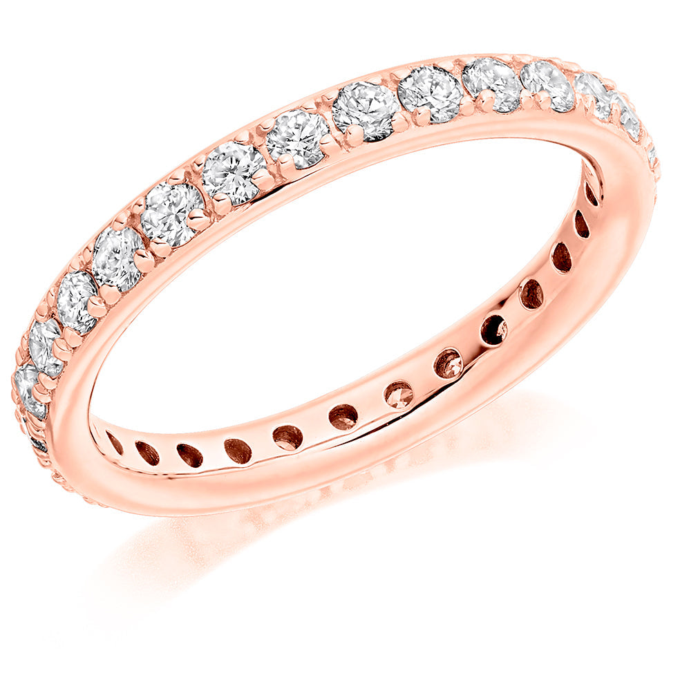 Claw-Set Diamond Full Eternity Ring, 1.0ct in Rose Gold