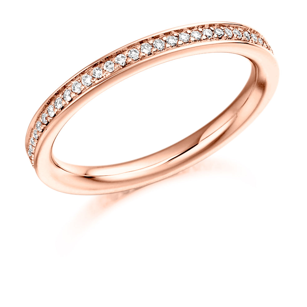 Grain-Set Diamond Full Eternity Ring, 0.3ct in Rose Gold