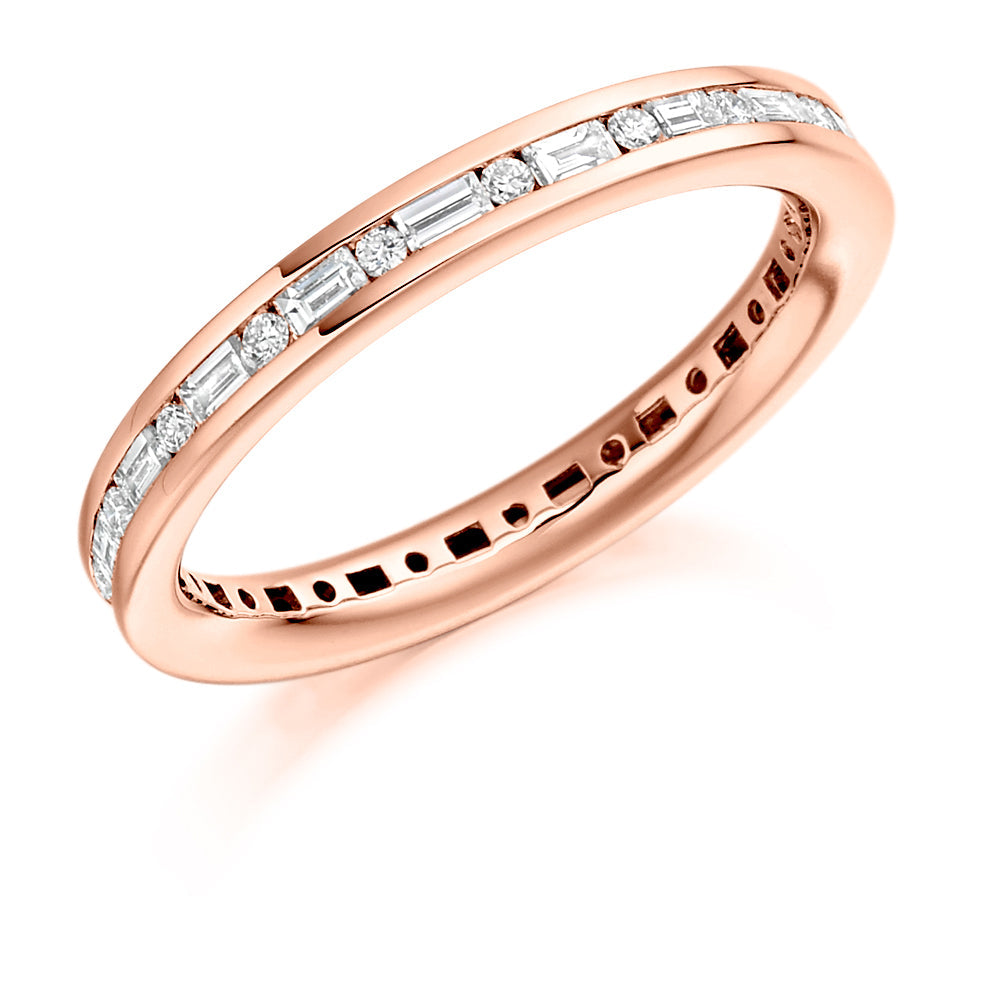 Channel-Set Diamond Full Eternity Ring E, 0.6ct in Rose Gold