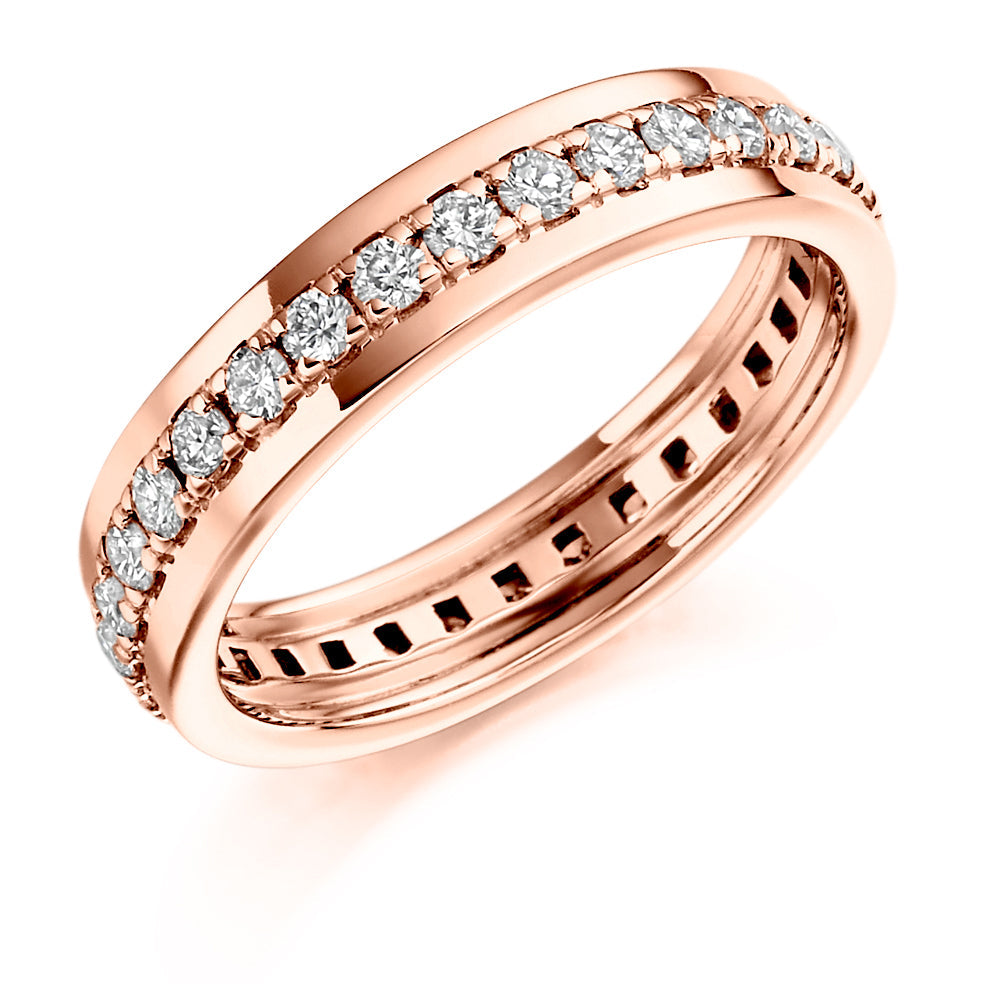 Grain-Set Diamond Full Eternity Ring B, 0.8ct in Rose Gold