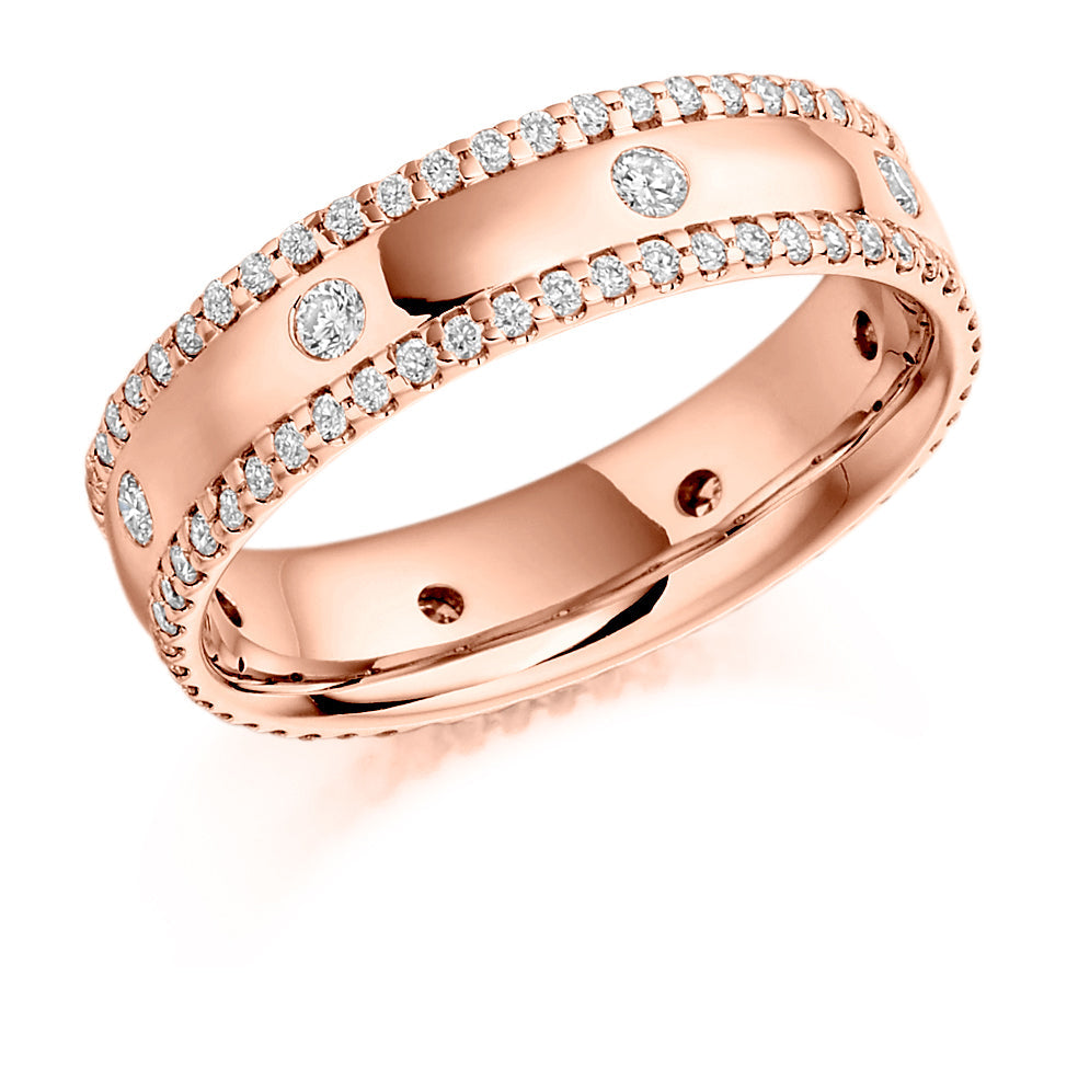 Micro-Claw Full Eternity Ring, 0.8ct total in Rose Gold