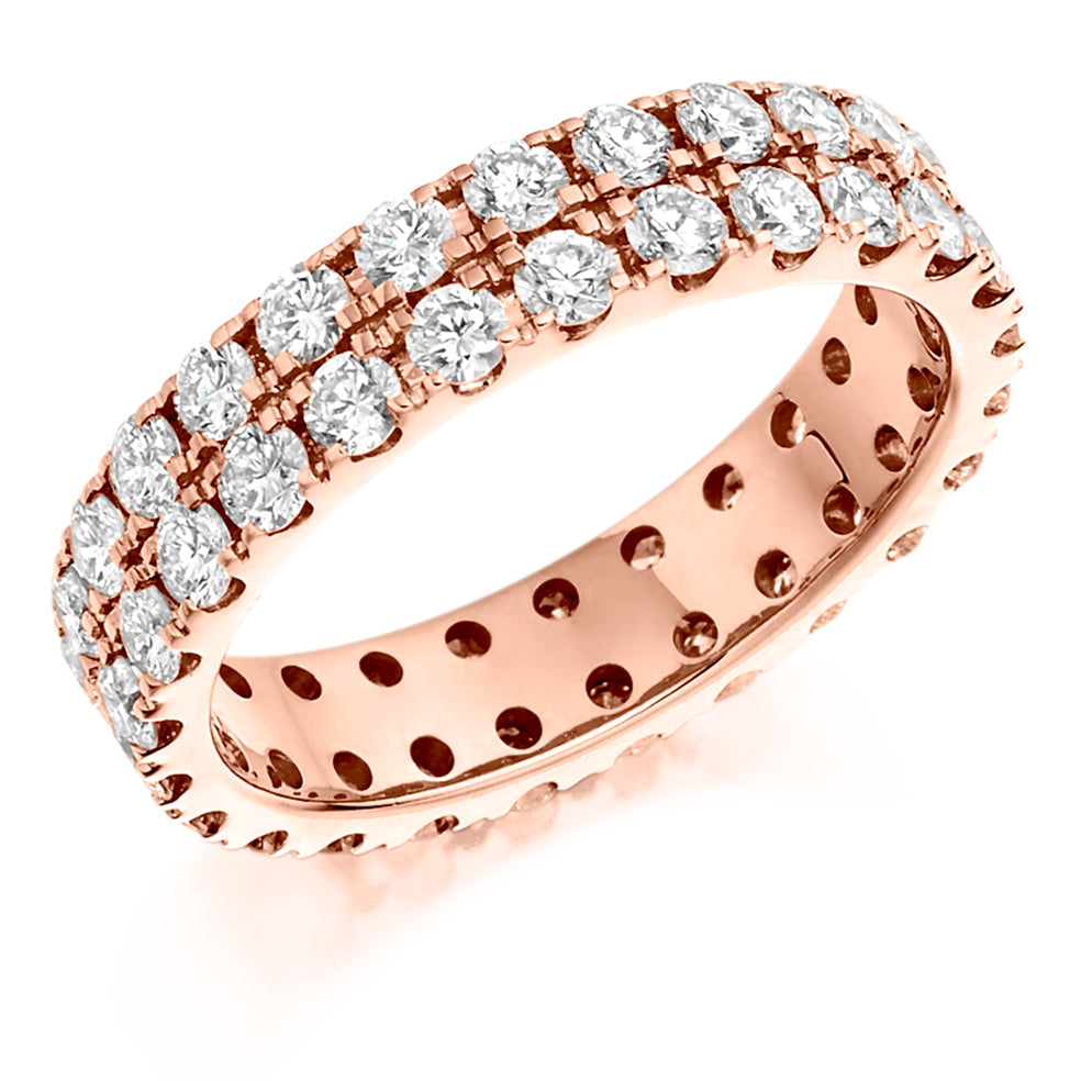 Claw-Set Diamond Full Eternity Ring with Right-Hand, 2.0ct in Rose Gold