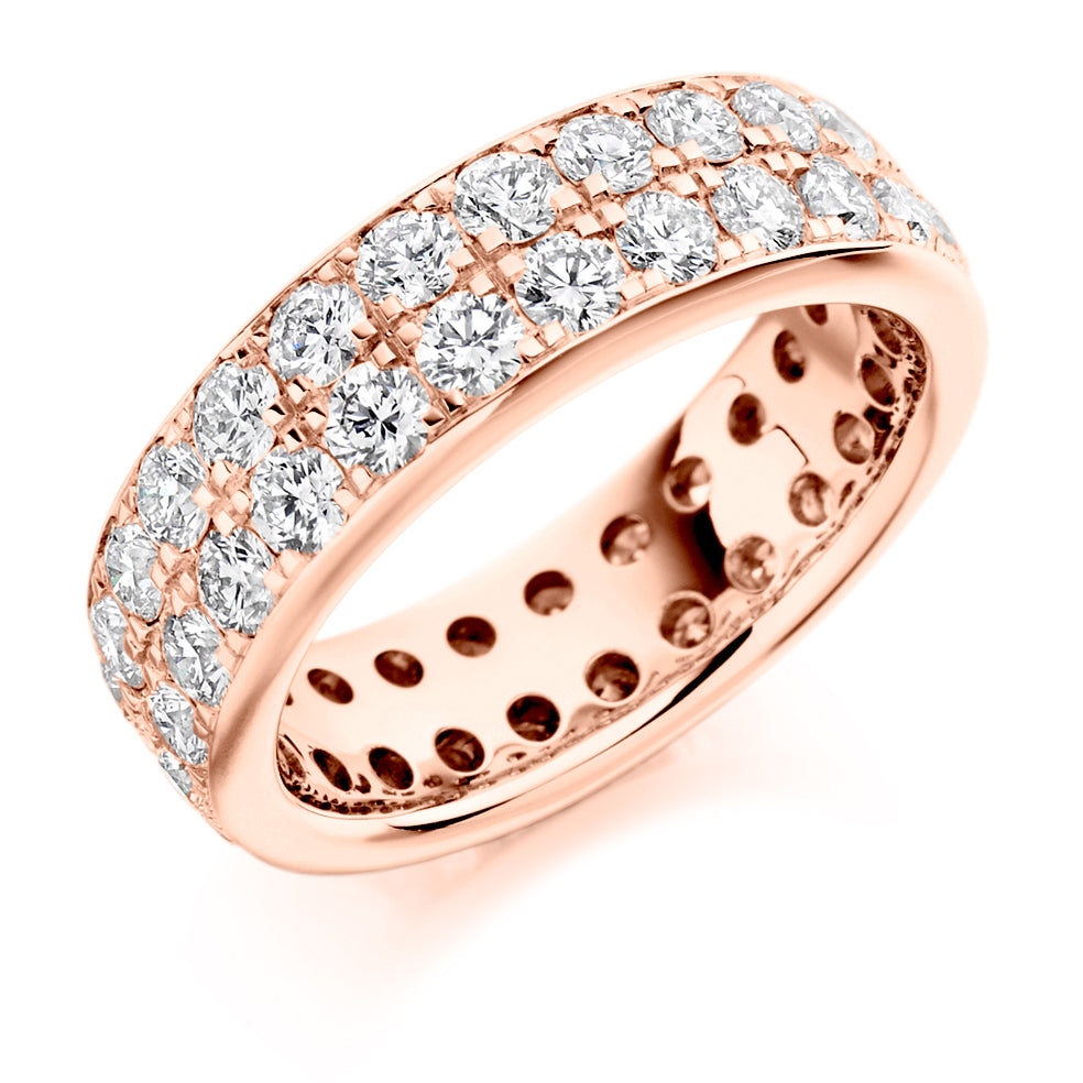 Grain-Set Diamond Full Eternity Ring, 3.1ct in Rose Gold