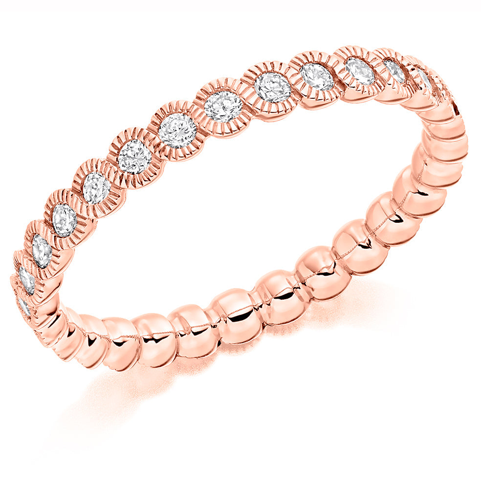 Rubover Full Eternity Ring, 0.5ct total in Rose Gold