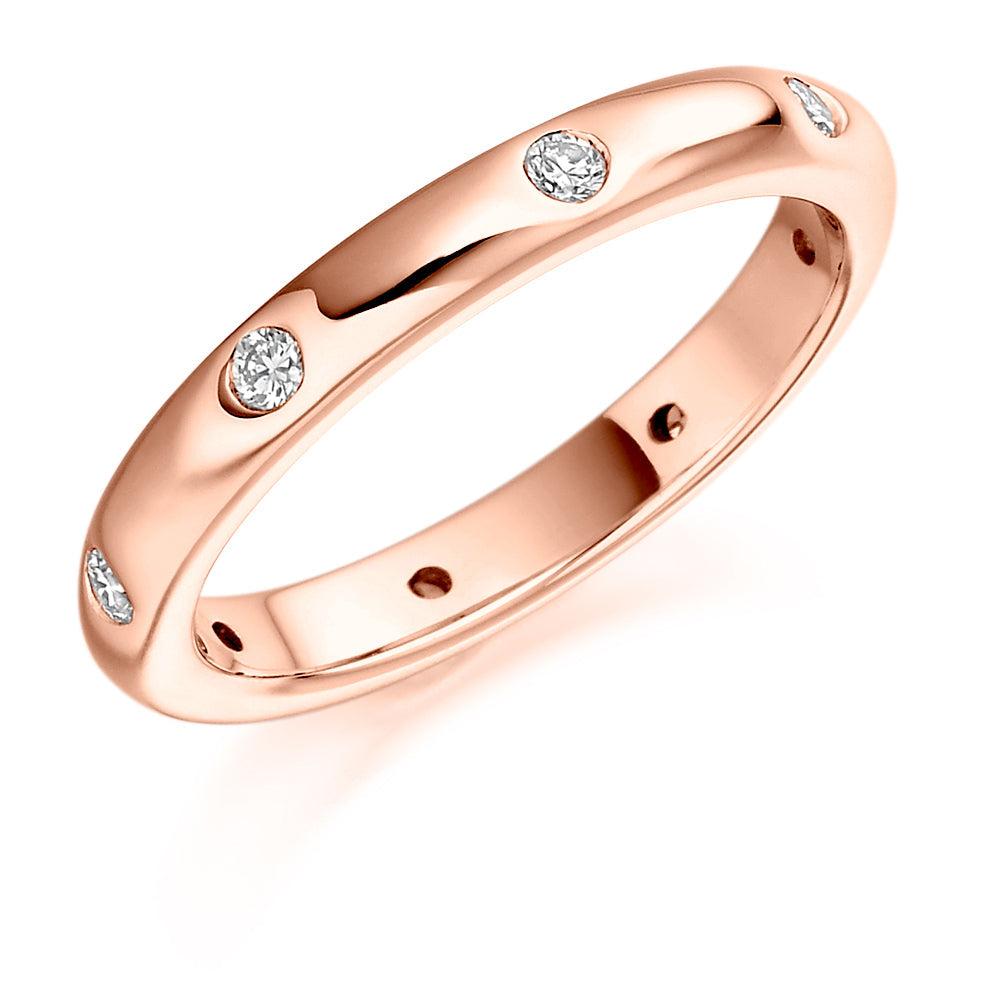 Flush-Set Diamond Full Eternity Ring, 0.24ct in Rose Gold
