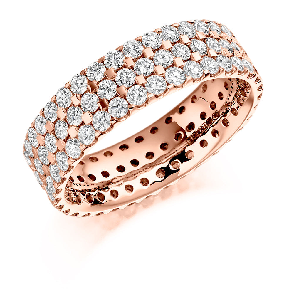 Micro-Pavé Diamond Full Eternity Ring, 2.5ct in Rose Gold