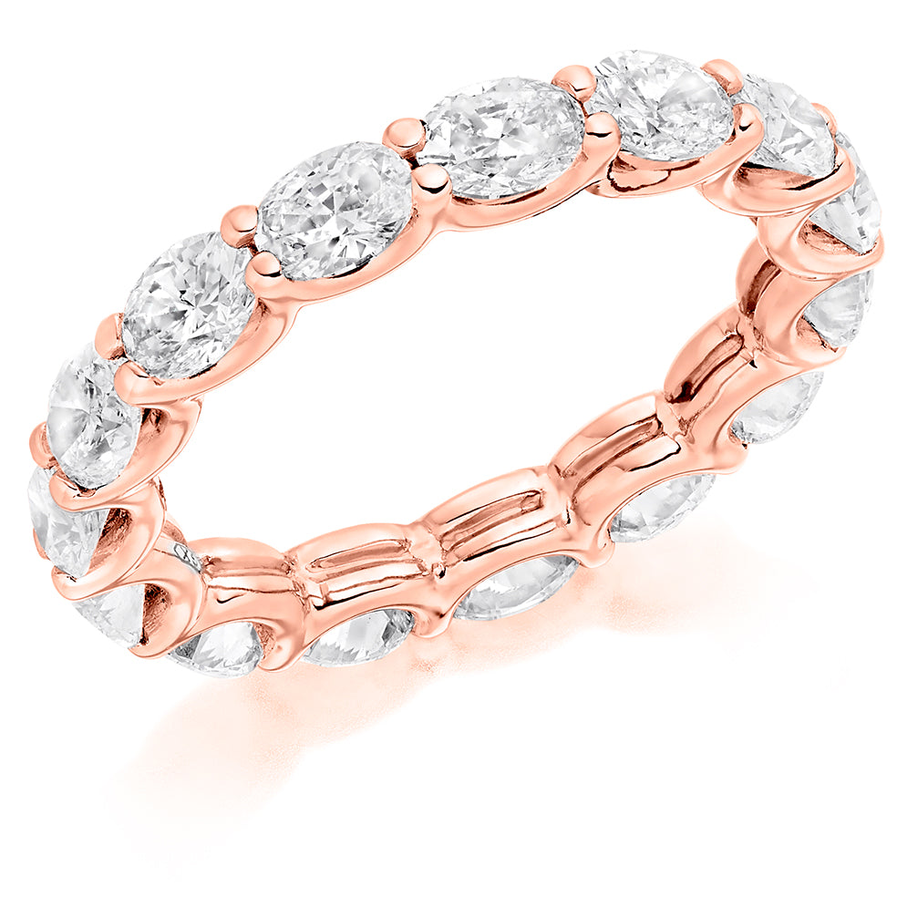 Claw-Set Diamond Full Eternity Ring, 3.0ct in Rose Gold