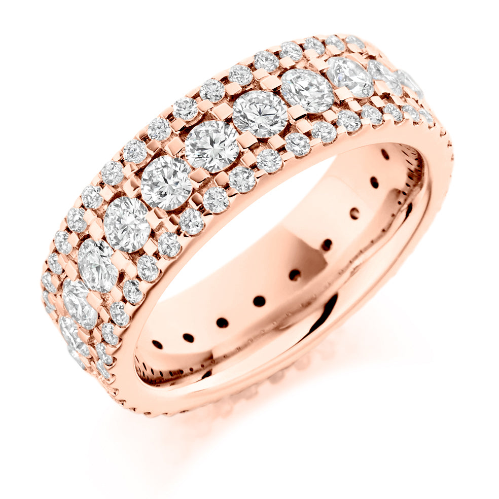 Micro-Claw Full Eternity Ring, 3.0ct total in Rose Gold
