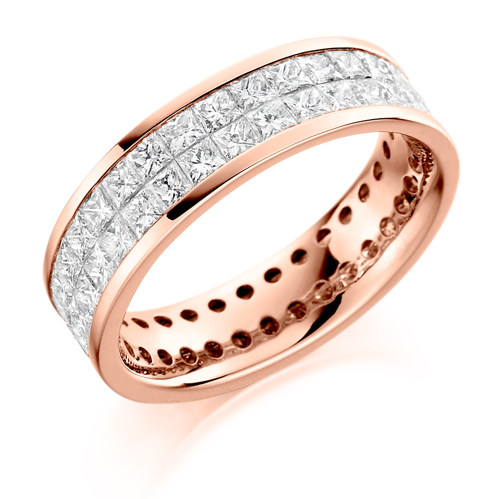 Invisible-Set Channel Full Eternity Ring, 3.15ct total in Rose Gold