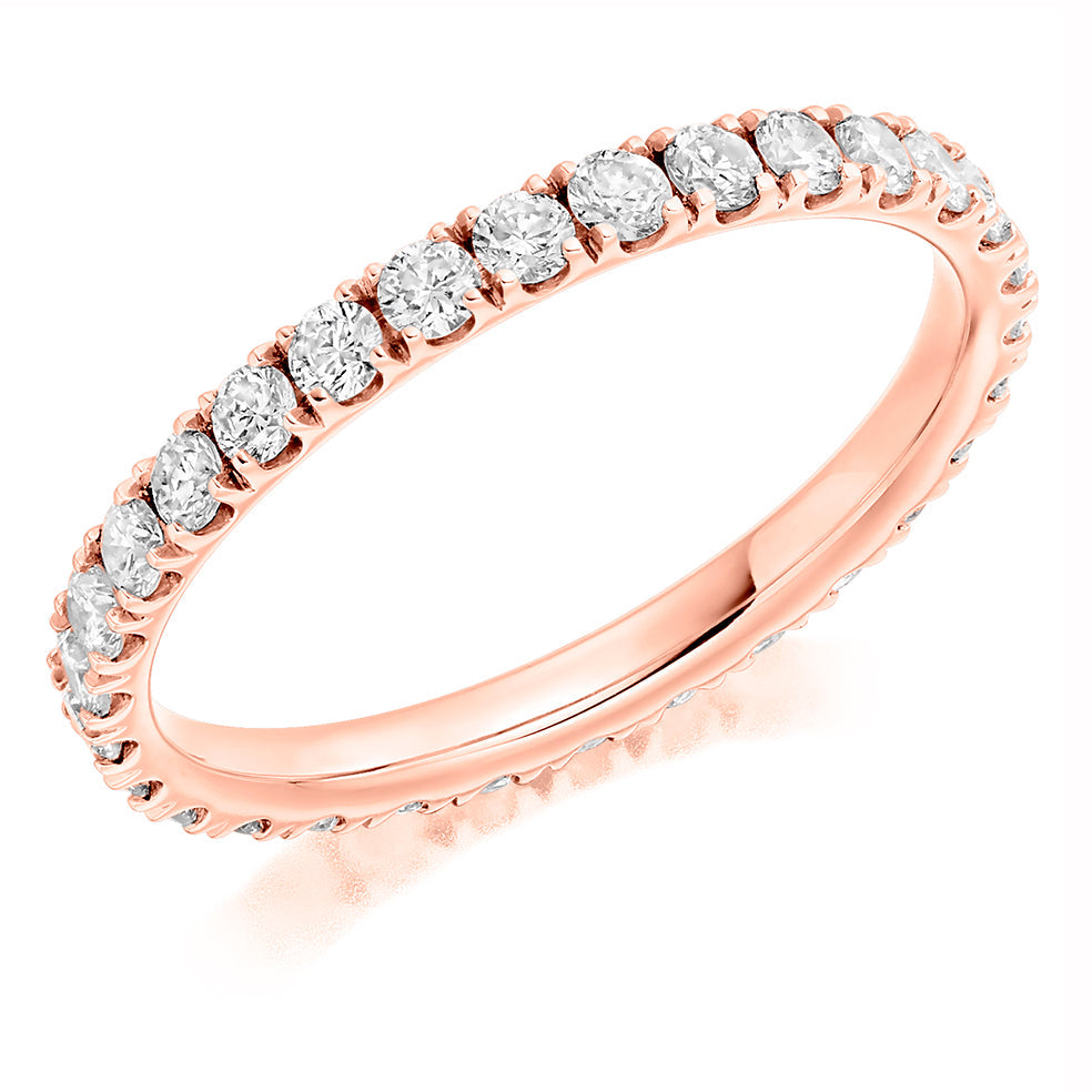 Micro-Claw Diamond Full Eternity Ring, 1.0ct in Rose Gold