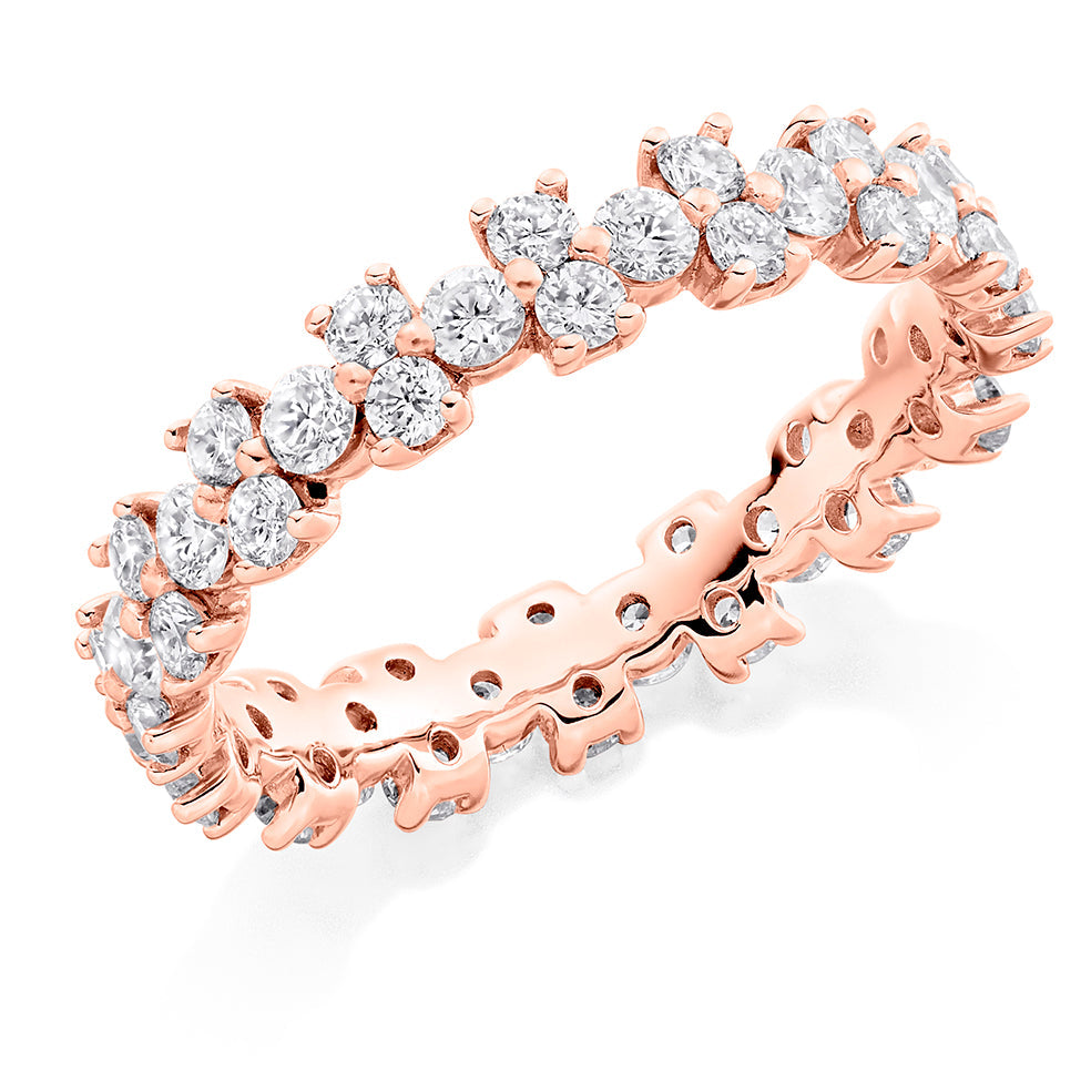 Claw-Set Full Eternity Ring, 1.5ct total in Rose Gold