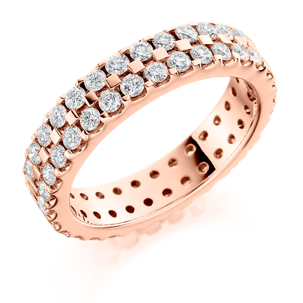 Micro-Claw Diamond Full Eternity Ring, 1.51ct in Rose Gold