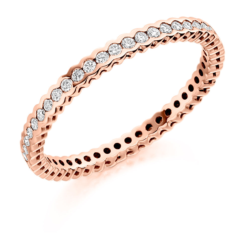 Rubover Diamond Full Eternity Ring, 0.35ct in Rose Gold