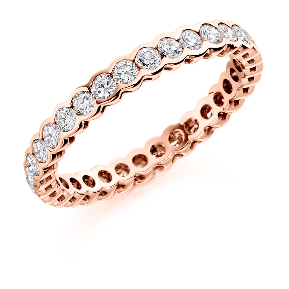 Rubover Diamond Full Eternity Ring, 1.0ct in Rose Gold