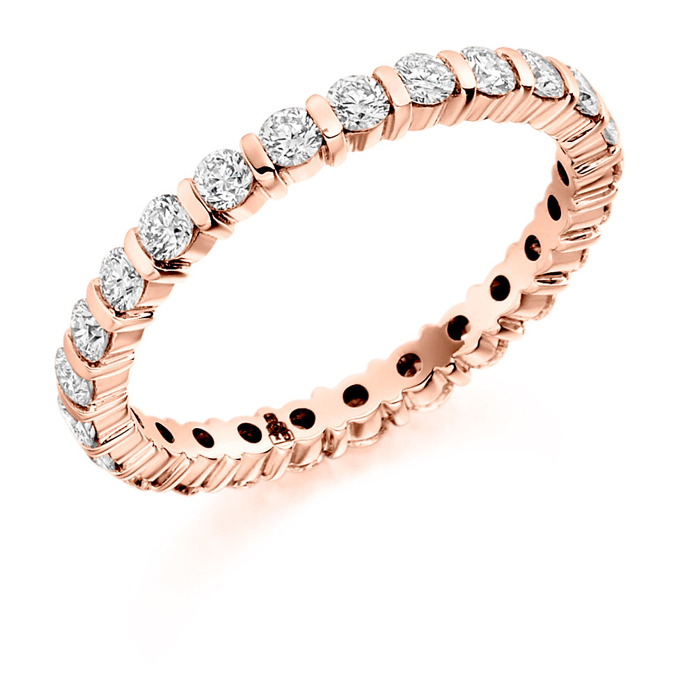 Bar-Set Full Eternity Ring, 1.0ct total (FET1223) in Rose Gold