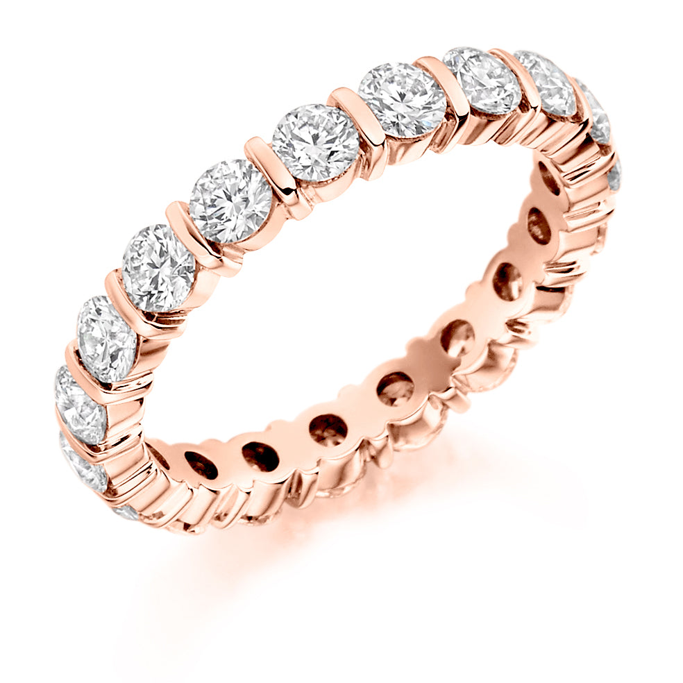 Bar-Set Full Eternity Ring, 2.0ct total (FET1224) in Rose Gold
