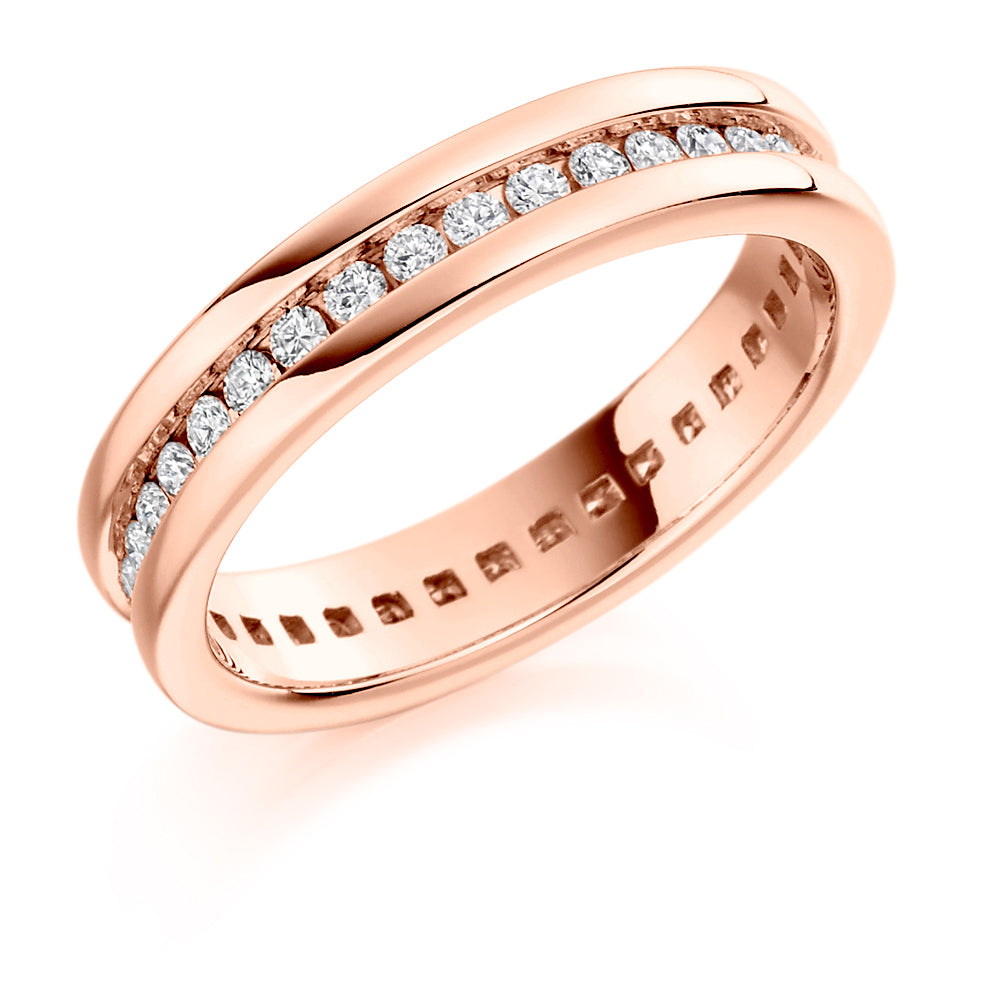 Channel-Set Diamond Full Eternity Ring, 0.6ct in Rose Gold