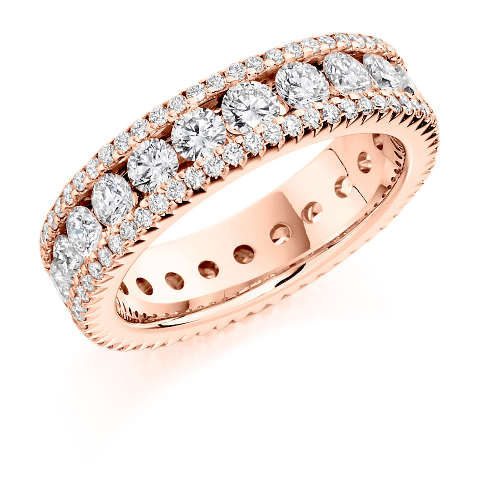 Channel & Micro-Claw Full Eternity Ring, 2.8ct total in Rose Gold
