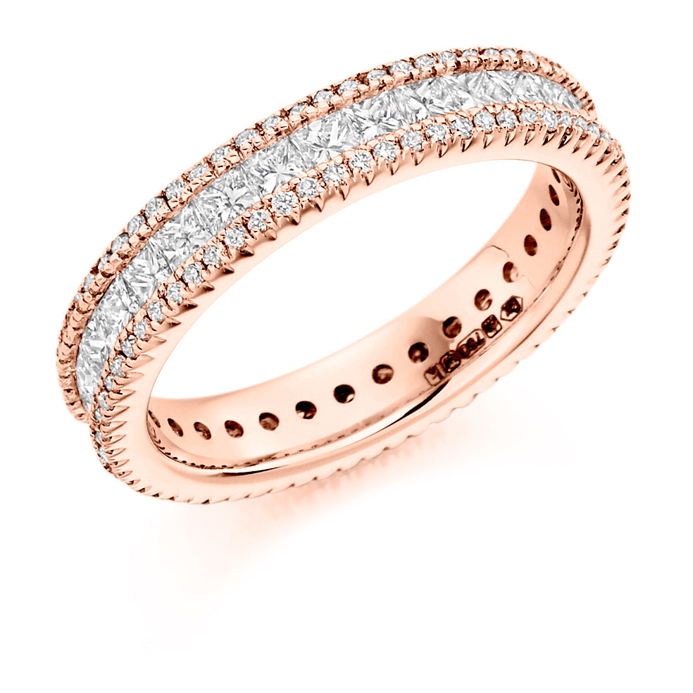 Channel & Micro-Claw Full Eternity Ring, 2.0ct total in Rose Gold