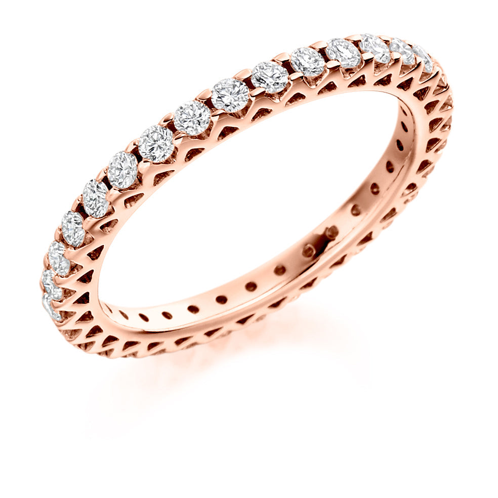 Micro-Claw Diamond Full Eternity Ring C, 0.75ct in Rose Gold
