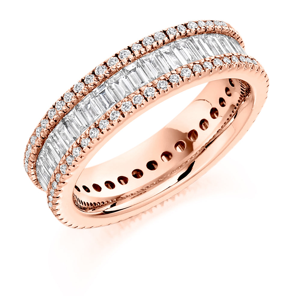 Channel & Micro-Claw Full Eternity Ring, 2.6ct total in Rose Gold