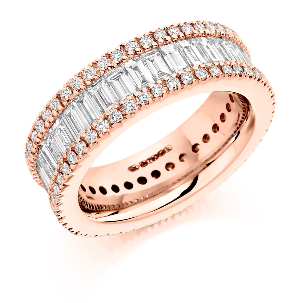 Channel & Micro-Claw Full Eternity Ring, 3.6ct total in Rose Gold