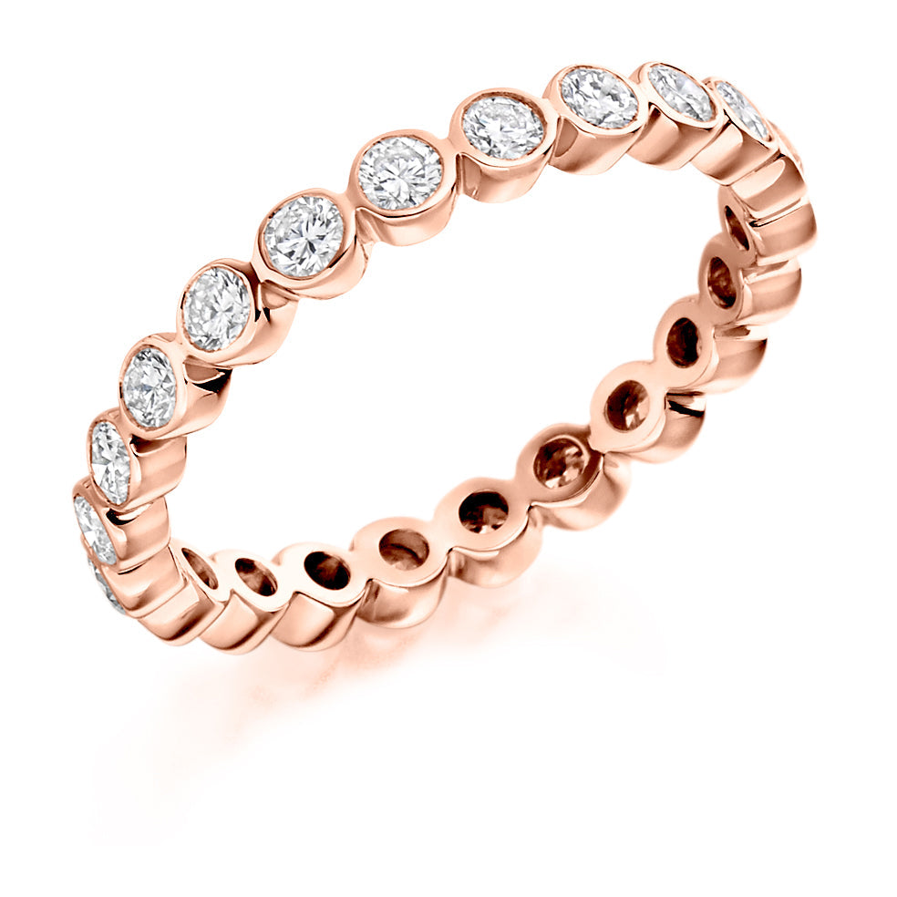 Rubover Diamond Full Eternity Ring B, 1.0ct in Rose Gold